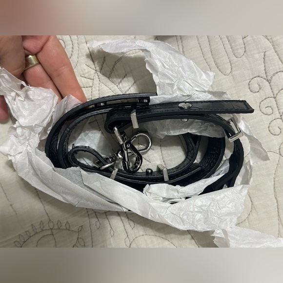 NEW The Kooples EMILY SMALL CROCODILE-EFFECT BAG BLACK LEATHER Silver - Picture 14 of 15